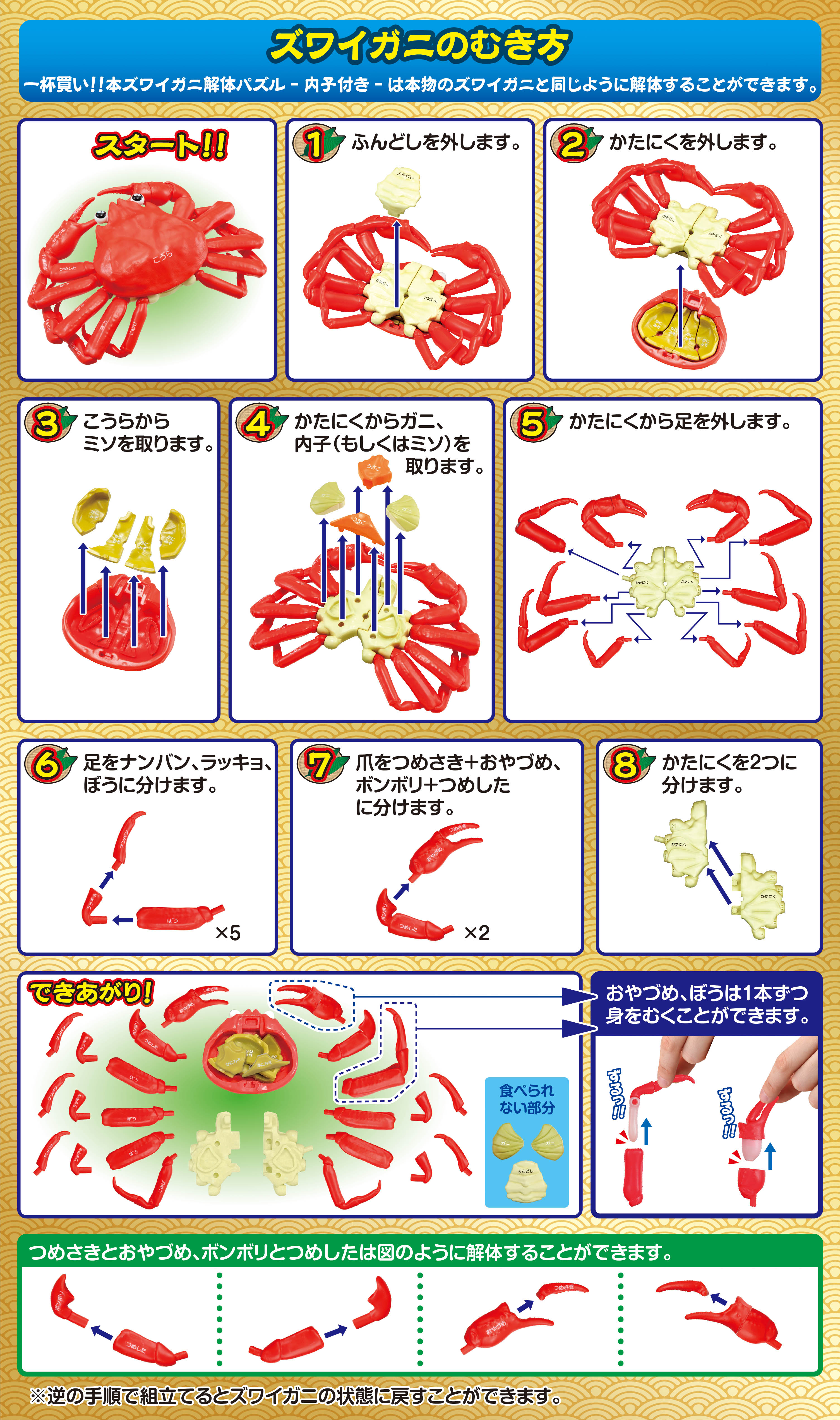 一杯買い！！本ズワイガニ解体パズル－内子付き－web解説